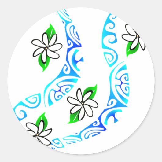 TAITIARE (blauw) Ronde Sticker (Voorkant)