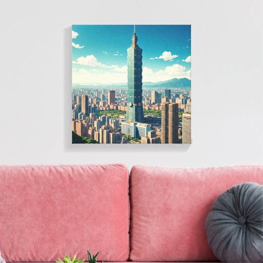 Taiwan 101 canvas afdruk (Insitu (Woonkamer))
