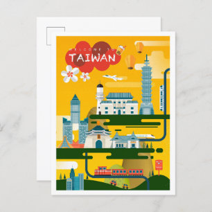 Taiwan Art Travel Illustration Briefkaart