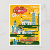Taiwan Art Travel Illustration Briefkaart (Voorkant)