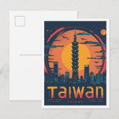 Taiwan Art Vintage Travel Illustratie Briefkaart (Voorkant / Achterkant)
