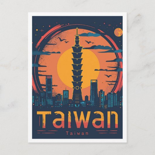 Taiwan Art Vintage Travel Illustratie Briefkaart (Voorkant)