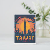 Taiwan Art Vintage Travel Illustratie Briefkaart (Staand voorkant)
