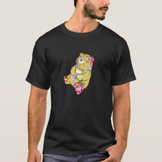 Taiwan Bloem Stof Patroon, Beer, Geel, Geel, T-shirt