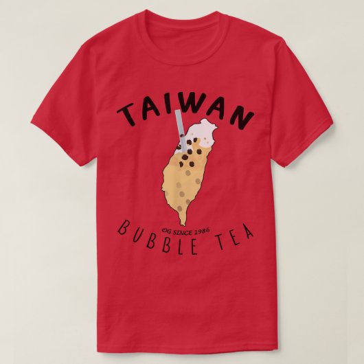 Taiwan Bubble Tea Funny Bubble Tea Taiwan Map BOBA T-shirt (Design voorkant)
