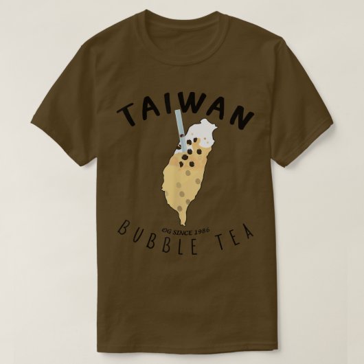 Taiwan Bubble Tea Grappige Bubble Tea Taiwan Kaart T-shirt (Design voorkant)