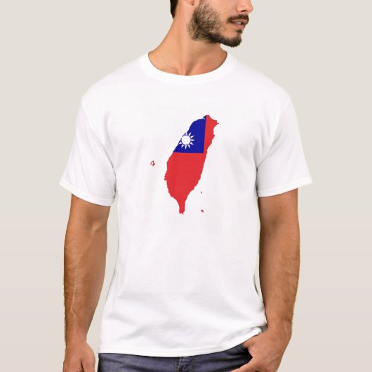 taiwan china country flag map form silhouette t-shirt (Voorkant)