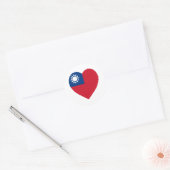Taiwan China Vlag Hart Ronde Sticker (Envelop)