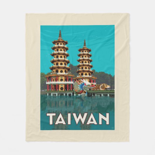 Taiwan | Draak- en tijgerpagodes Fleece Deken (Voorkant)