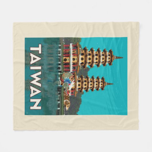 Taiwan | Draak- en tijgerpagodes Fleece Deken (Voorkant (Horizontaal))