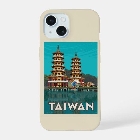 Taiwan | Draak- en tijgerpagodes iPhone 15 Case (Achterkant)