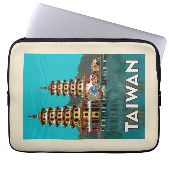 Taiwan | Draak- en tijgerpagodes Laptop Sleeve (Voorkant)
