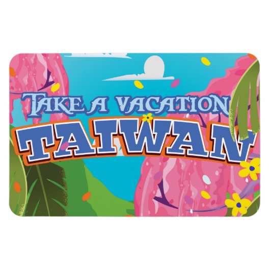 Taiwan eiland vintage reisposter kunst. magneet (Horizontaal)