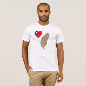 Taiwan Flag Hart en kaart T-shirt (Voorkant volledig)