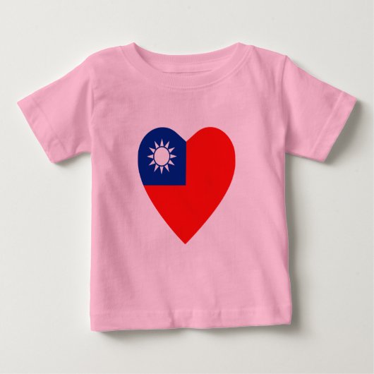 Taiwan Flag Hart T-shirt (Voorkant)