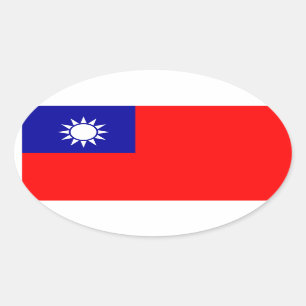 Taiwan Flag Oval Sticker