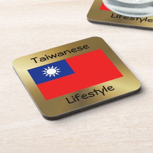 Taiwan Flag+Text Onderzetter (Linkerzijde)