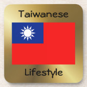 Taiwan Flag+Text Onderzetter (Voorkant)