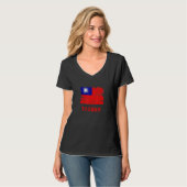 TAIWAN Flag Vintage Women T-shirt (Voorkant volledig)