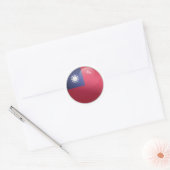 Taiwan Glossy Circle Flag Ronde Sticker (Envelop)