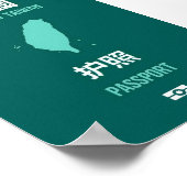 Taiwan Independence Hoesje 臺 - 台 獨 paspoort 運 動 - Poster (Hoek)