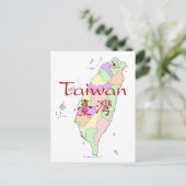 Taiwan-kaart Briefkaart (Staand voorkant)