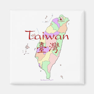 Taiwan-kaart Magneet
