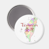 Taiwan-kaart Magneet (Voorkant / Achterkant)