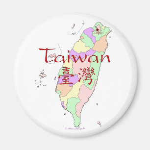 Taiwan-kaart Magneet