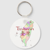 Taiwan-kaart Sleutelhanger (Voorkant)
