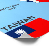taiwan - land politieke kaart poster (Hoek)