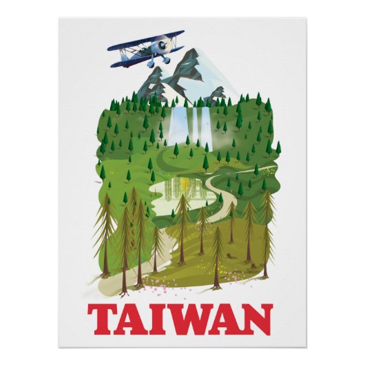 Taiwan landschap reisposter perfect poster (Voorkant)