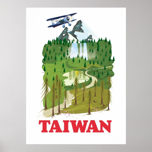 Taiwan landschap reisposter poster (Voorkant)