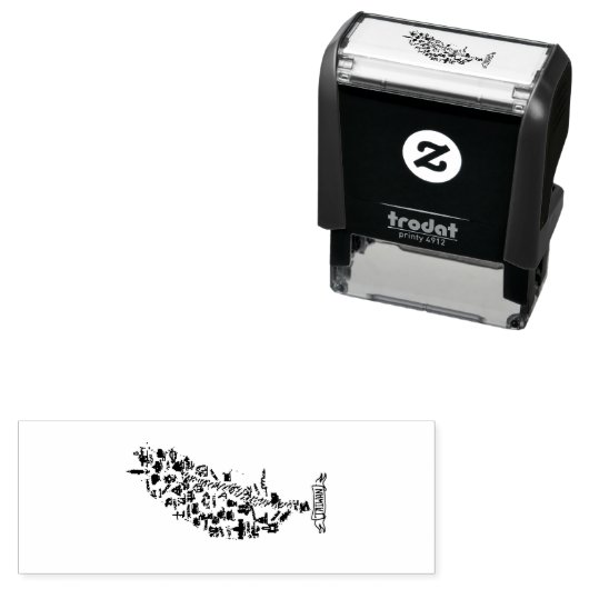 Taiwan Map Rubber Stamp Zelfinktende Stempel (In situ)