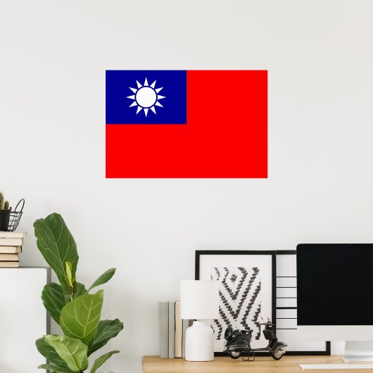 Taiwan Nationale vlaggenrepubliek China, Aziatisch Poster (Thuiskantoor)