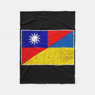 Taiwan Oekraïne Vlag Taiwanese Oekraïense Steun 1 Fleece Deken