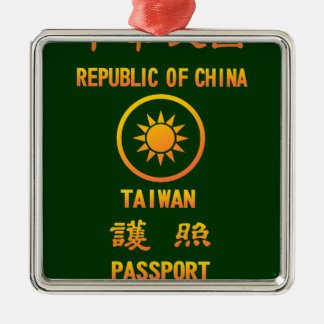 Taiwan Passport Metalen Ornament