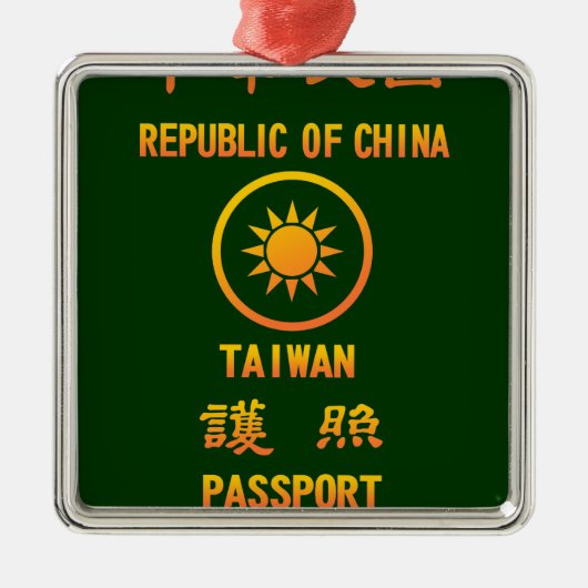 Taiwan Passport Metalen Ornament (Voorkant)