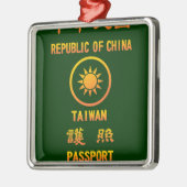 Taiwan Passport Metalen Ornament (Links)