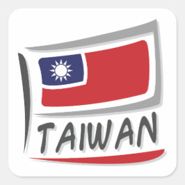 Taiwan Pride X-vlag Vierkante Sticker