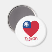 Taiwan (Republiek China) Vlag Hart Magneet (Voorkant / Achterkant)
