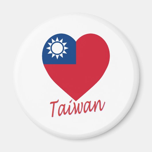 Taiwan (Republiek China) Vlag Hart Magneet (Voorkant)