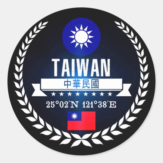 Taiwan Ronde Sticker (Voorkant)