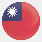 Taiwan Round Icon-vlag Ronde Sticker (Voorkant)