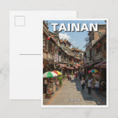 Taiwan Tainan Street Travel Briefkaart (Voorkant / Achterkant)