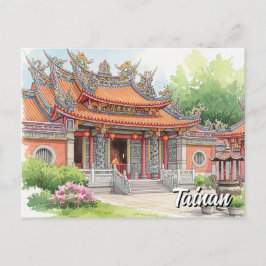 Taiwan Tainan Tempels Reizen Briefkaart