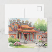 Taiwan Tainan Tempels Reizen Briefkaart (Voorkant / Achterkant)