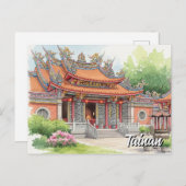 Taiwan Tainan Temple Travel Briefkaart (Voorkant / Achterkant)