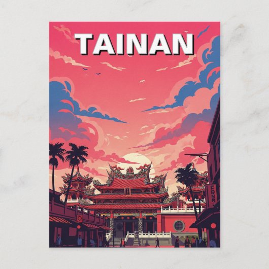 Taiwan Tainan Temple Travel Briefkaart (Voorkant)