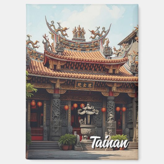 Taiwan Tainan Temple Travel Magneet (Voorkant)
